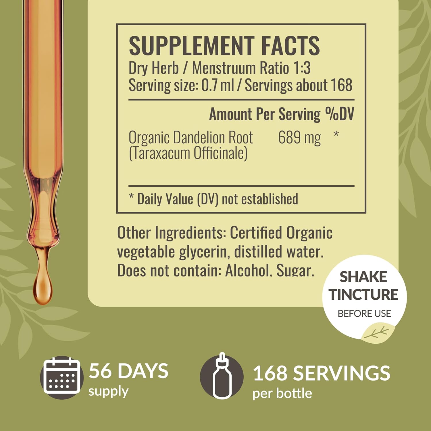 Chicory and Dandelion Supplement Kit - 1200mg Capsules & 4 fl oz Tincture Bundle - Vegan, Non-GMO, Sugar & Alcohol-Free - 2 Pack