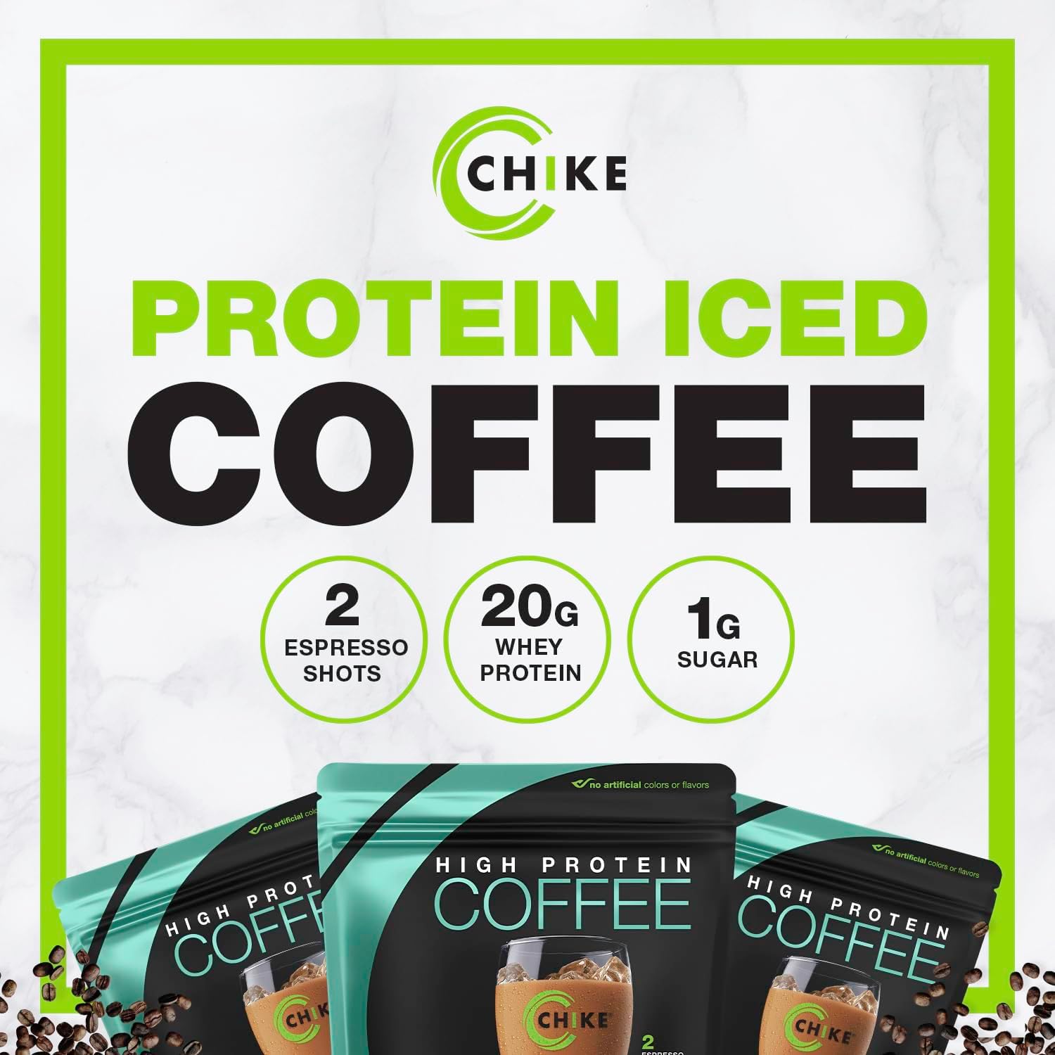CHIKE Mocha Mint High Protein Iced Coffee - 20g Protein, 2 Shots Espresso, Low Sugar, Keto & Gluten Free - 14 Servings