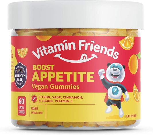 Children's Appetite Stimulant Gummies - Natural & Vegan Kids Vitamins - Orange Flavor (60 Gummies)