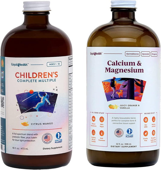 Children's Complete Multivitamin Bundle with Calcium, Magnesium, and Joint Support by LIQUIDHEALTH