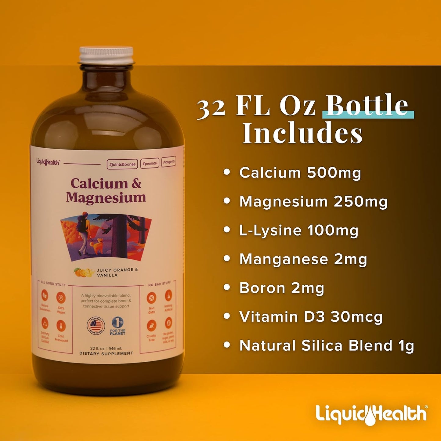 Children's Complete Multivitamin Bundle with Calcium, Magnesium, and Joint Support by LIQUIDHEALTH