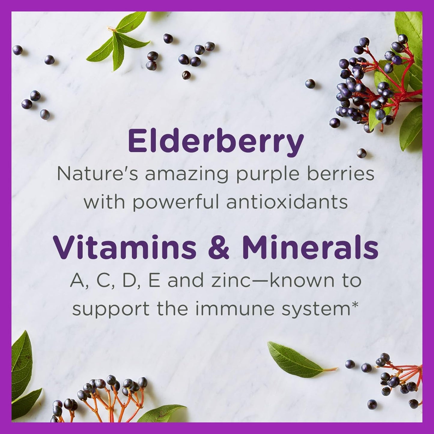 Children's Immune Support Gummies with Elderberry, Vitamin C, and Zinc - Natural Berry Flavor - 21 Count