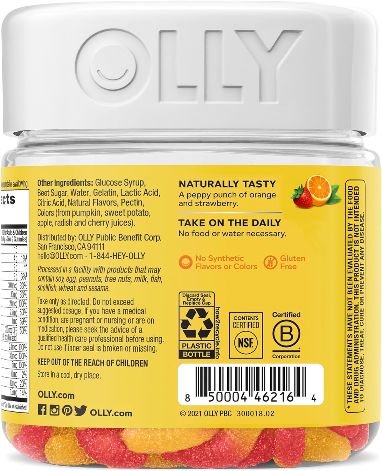 Children's Immune Support Multivitamin Gummy Worms, Chewable Sour Fruit Punch Supplement with Vitamins A, C, D, E, Bs, Zinc - 45 Day Supply (70 Count)