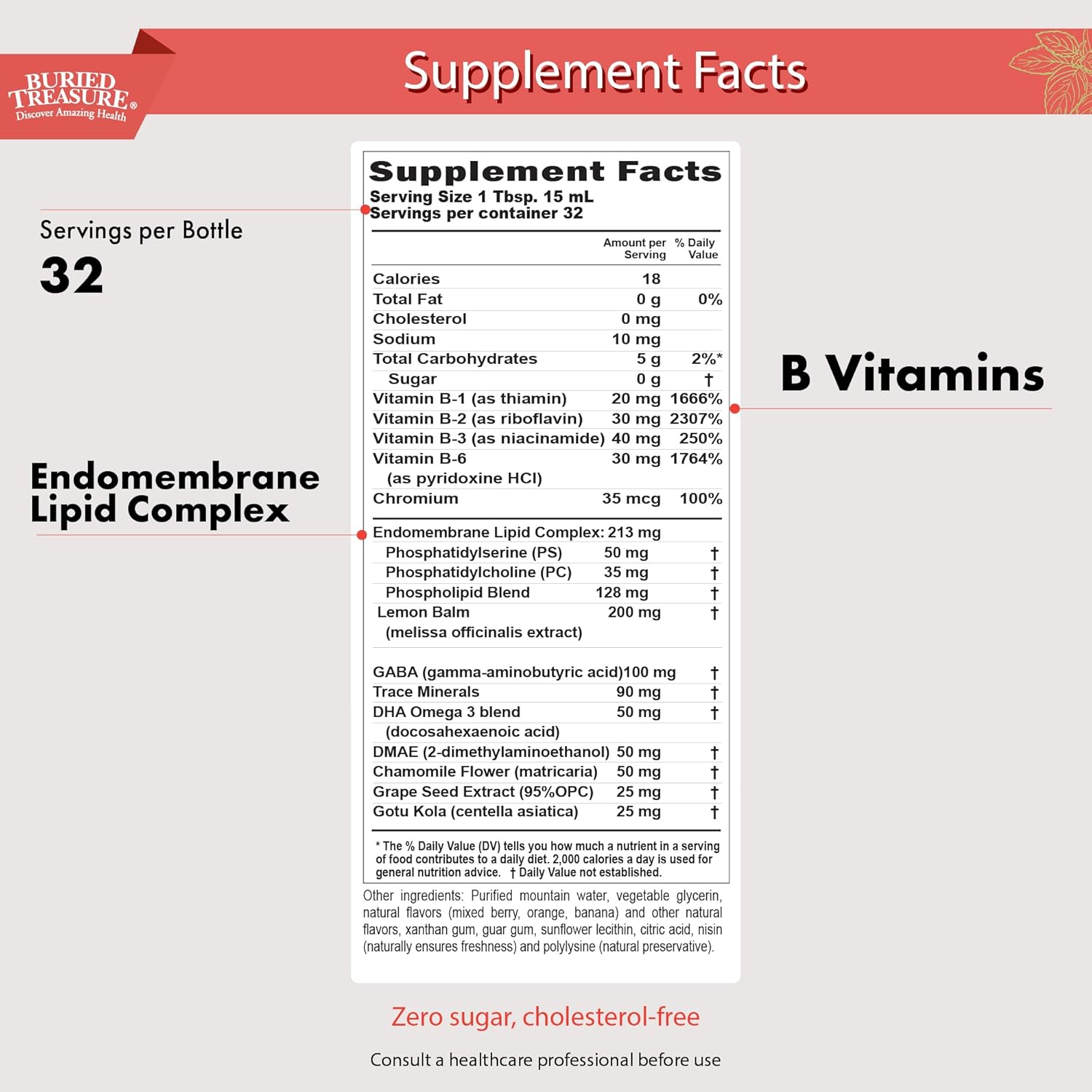 Children's Learning Support Supplement with GABA, DHA, Vitamin B, and Herbal Blend - Aid Healthy Brain Functions - Improve Short-Term Auditory Memory, Focus, and Behavior - 16.54 oz