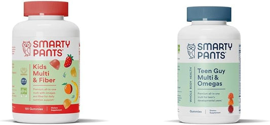Children's Multivitamin Gummies with Omega 3 Fish Oil (EPA/DHA) and Fiber Supplement for Boys & Teens