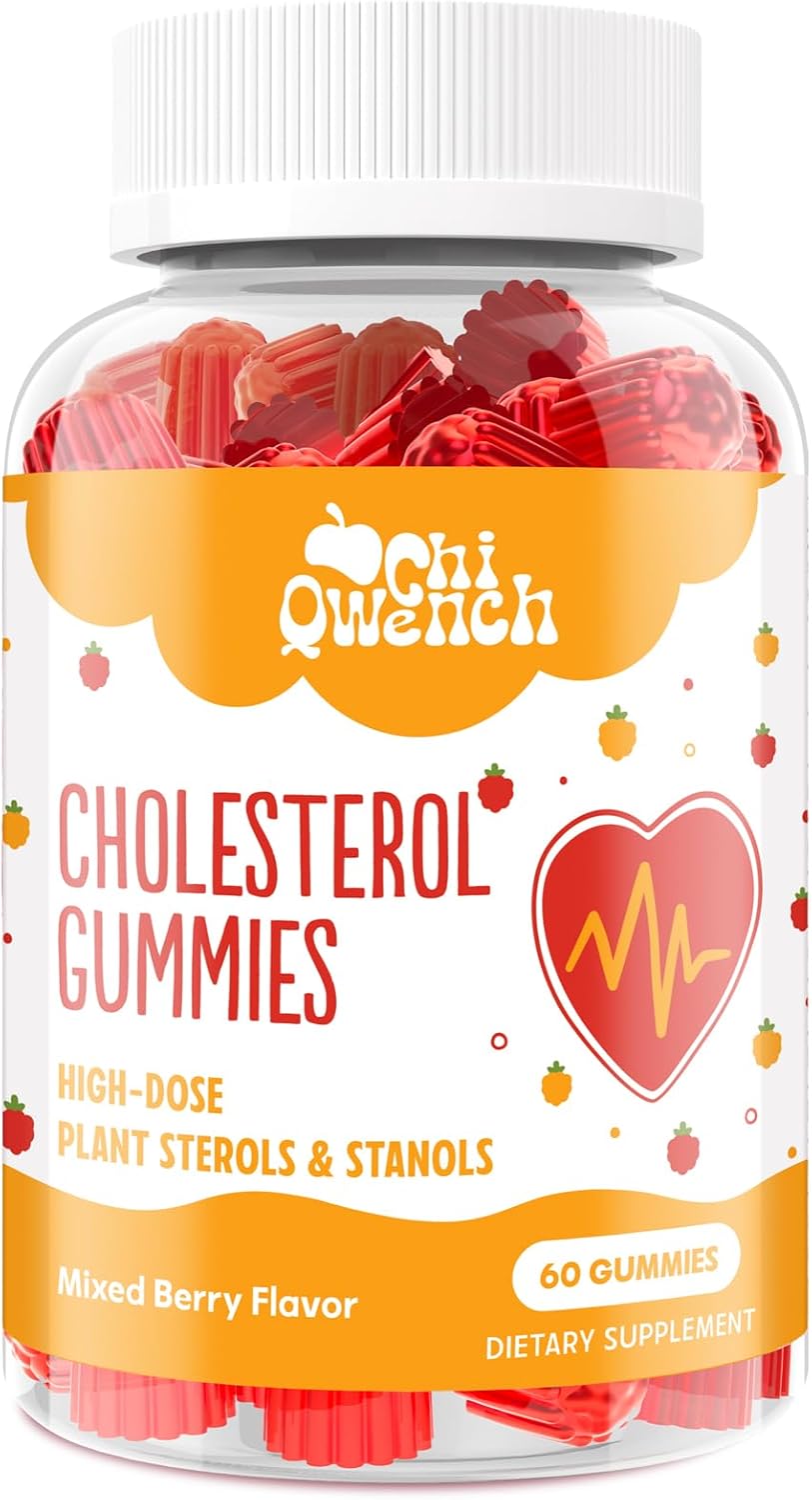 ChiQwench Cholesterol Support Gummies - 1500 Mg Plant Sterols & Stanols - Mixed Berry Flavor - 60 Count