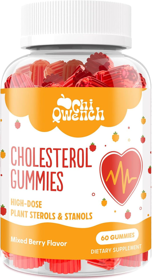 ChiQwench Cholesterol Support Gummies - 1500 Mg Plant Sterols & Stanols - Mixed Berry Flavor - 60 Count