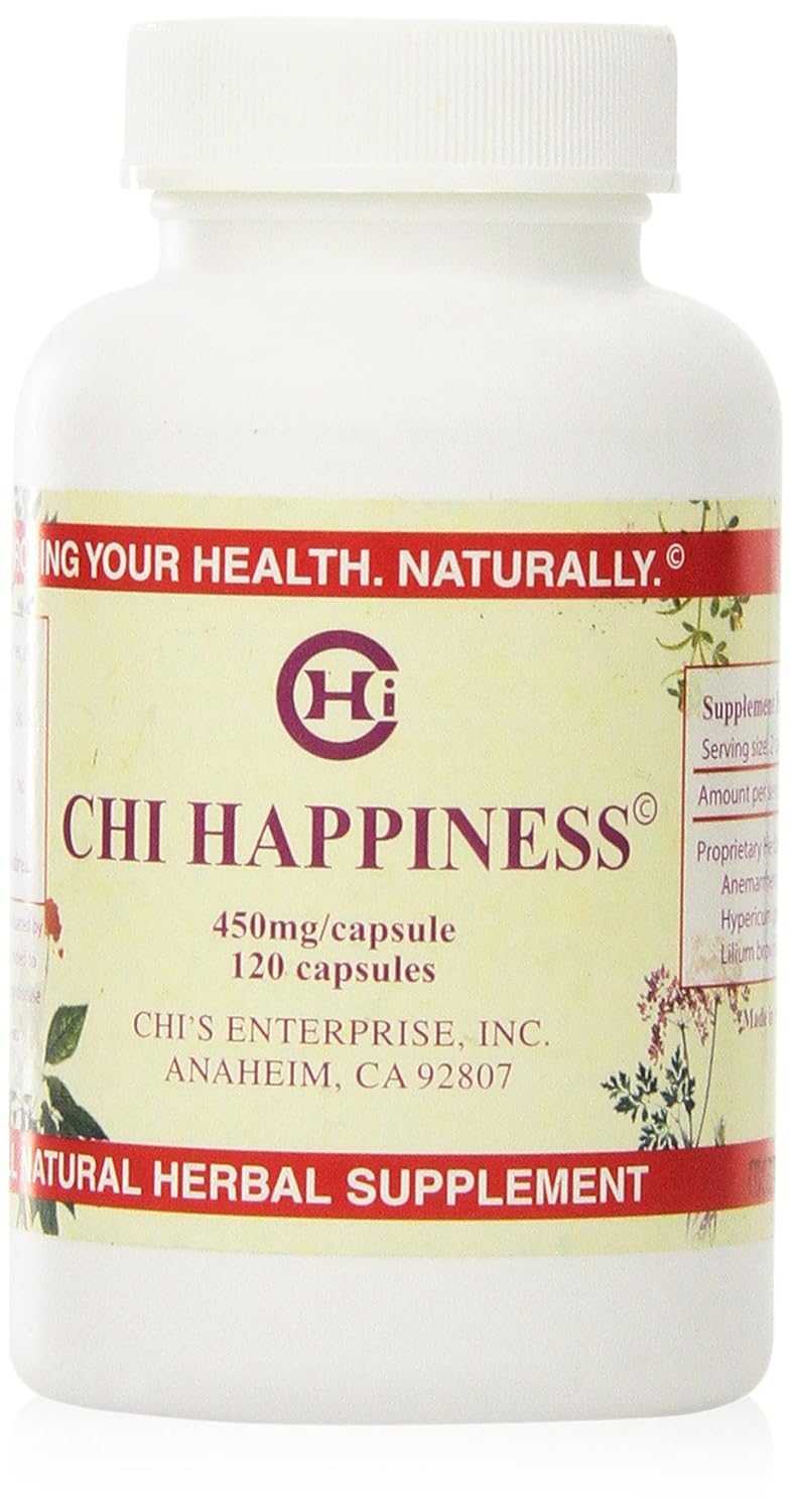 Chi's Enterprise Chi Happiness Supplement - 120 Capsules, 450mg - Natural Mood Support