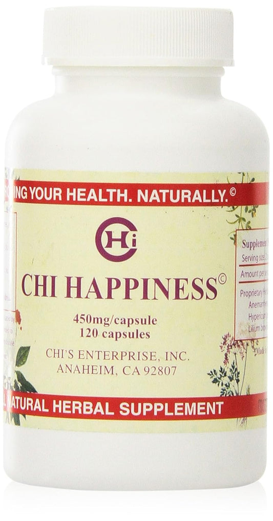 Chi's Enterprise Chi Happiness Supplement - 120 Capsules, 450mg - Natural Mood Support