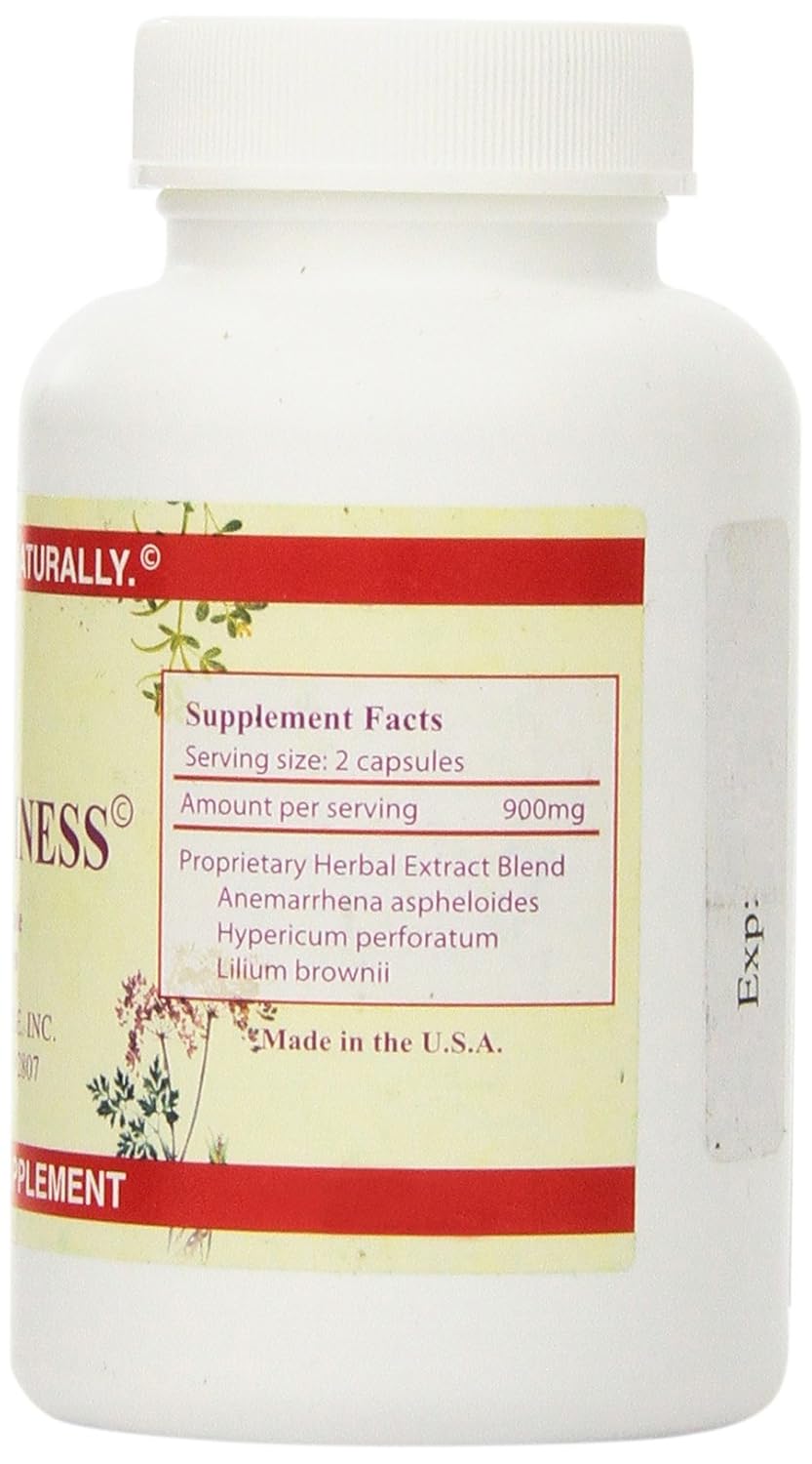 Chi's Enterprise Chi Happiness Supplement - 120 Capsules, 450mg - Natural Mood Support