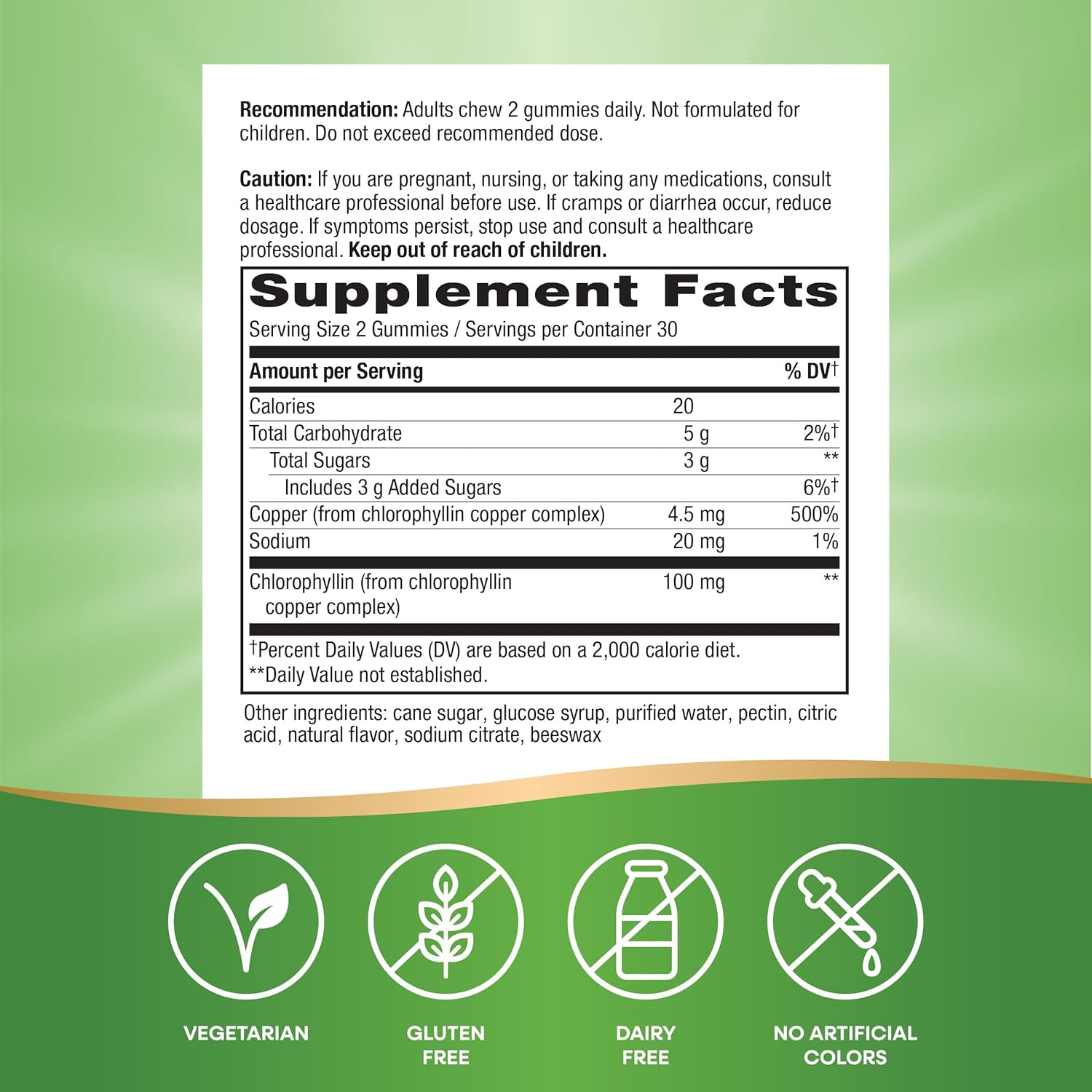 Chlorofresh Chlorophyll Gummies - Supports Healthy Skin & Body Detox, Internal Deodorant - Orchard Fruit Flavor, 60 Gummies