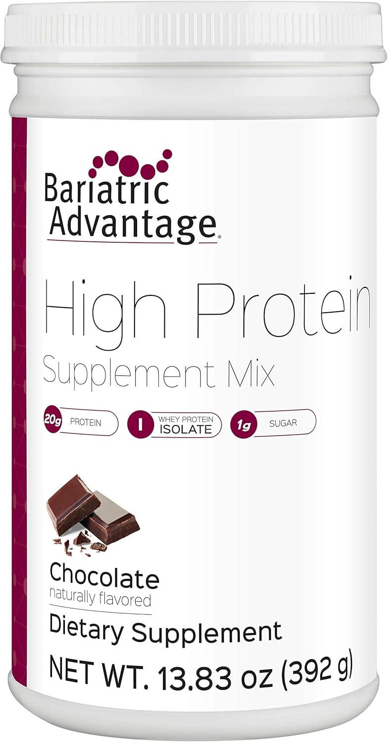 Chocolate Bariatric Advantage High Protein Supplement Mix - 20g Whey Isolate, Low Sugar, 100 Calories, 14 Servings