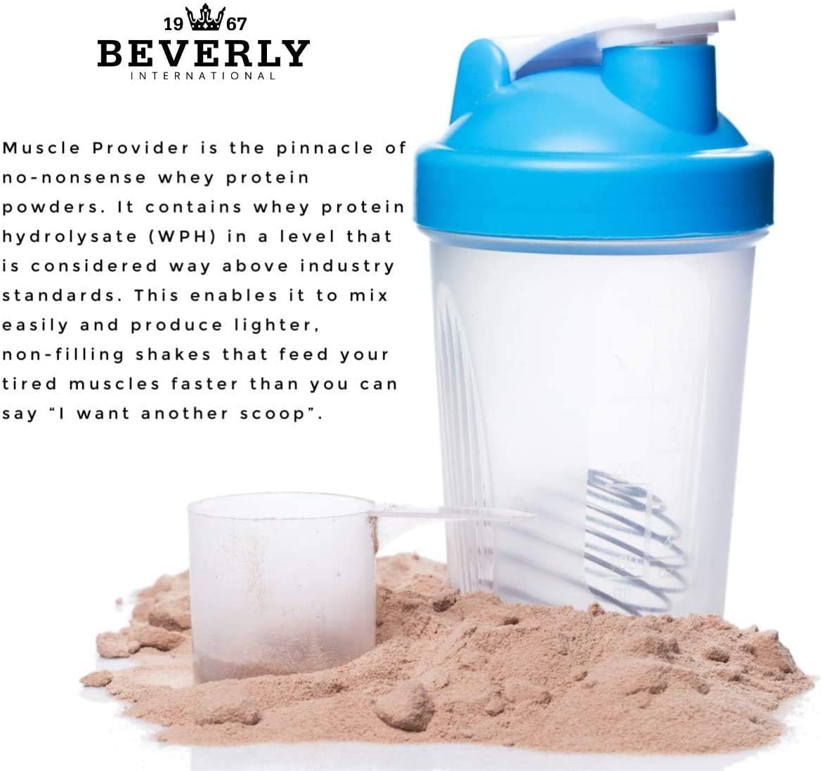 Chocolate Beverly International Muscle Provider - 30 Servings - Whey Protein Powder for Fast Recovery and Lean Muscle - Muscle-Filling, Stomach-Friendly, Ice Cream Flavored