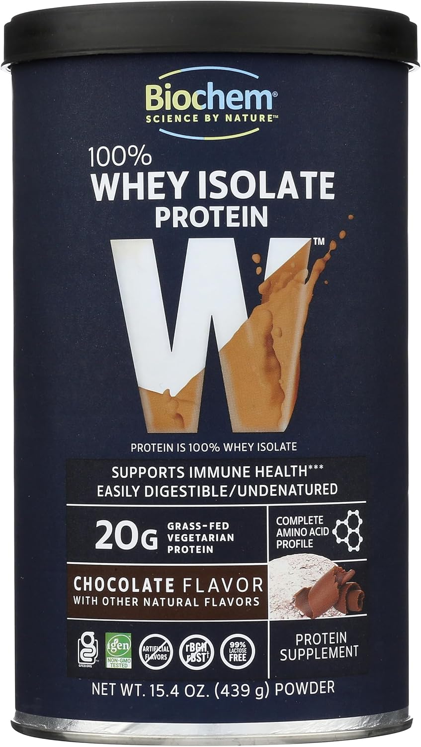 Chocolate Biochem Whey Protein Powder - 20g Protein for Muscle Support & Intense Workouts - 15.4 oz