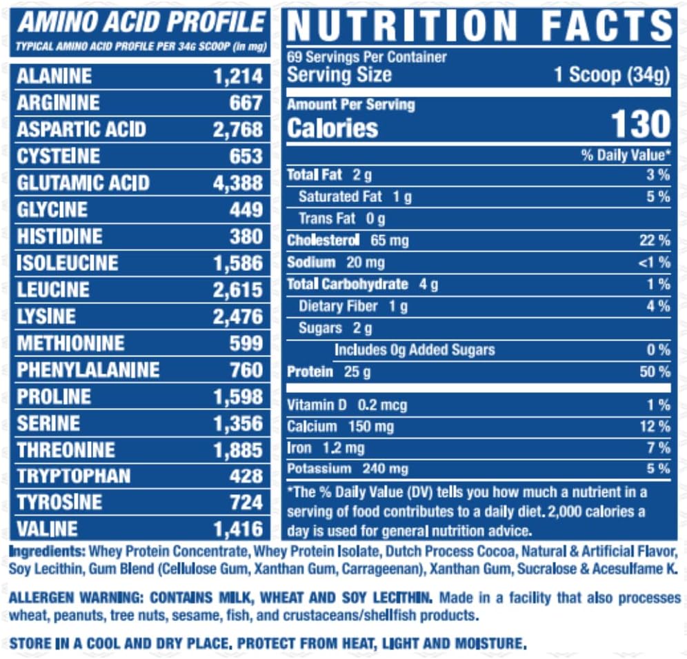 Chocolate Brownie Whey Protein Powder for Lean Muscle Support - Ronnie Coleman Signature Series, 5 lbs