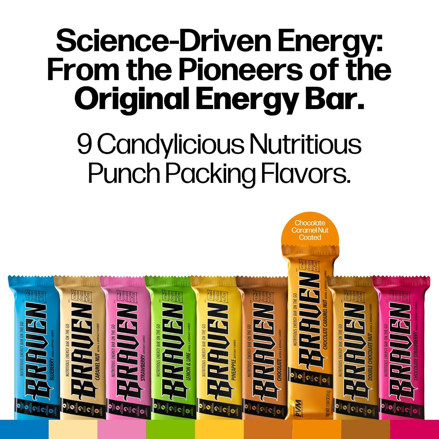 Chocolate Caramel Nut Energy Bars (1.59 oz, Pack of 10) - Protein-Packed Energy Chews for Running, Hiking & Sports - Gluten-Free On-the-Go Snacks for Sustained Energy Boost