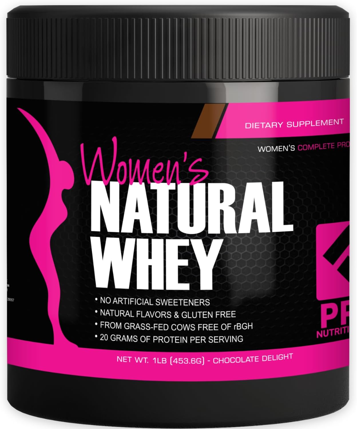 Chocolate Delight Whey Protein Powder for Women - Supports Lean Muscle - Low Carb - Gluten Free - Grass Fed and Hormone Free - 1 Lb