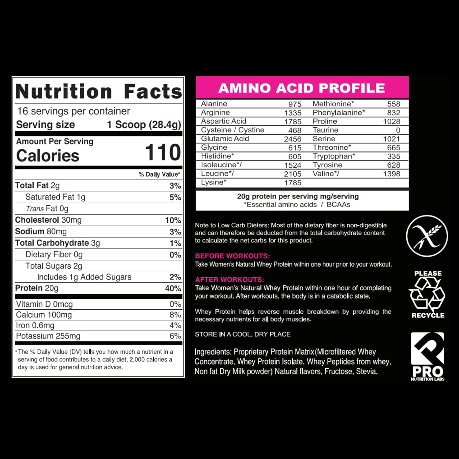 Chocolate Delight Whey Protein Powder for Women - Supports Lean Muscle - Low Carb - Gluten Free - Grass Fed and Hormone Free - 1 Lb