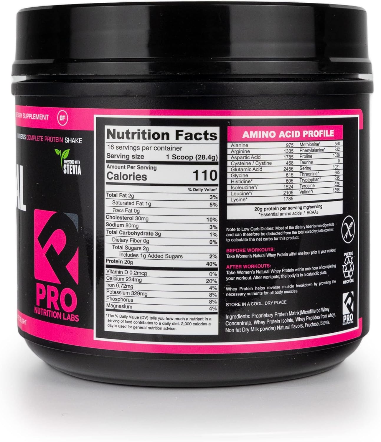 Chocolate Delight Whey Protein Powder for Women - Supports Lean Muscle - Low Carb - Gluten Free - Grass Fed and Hormone Free - 1 Lb