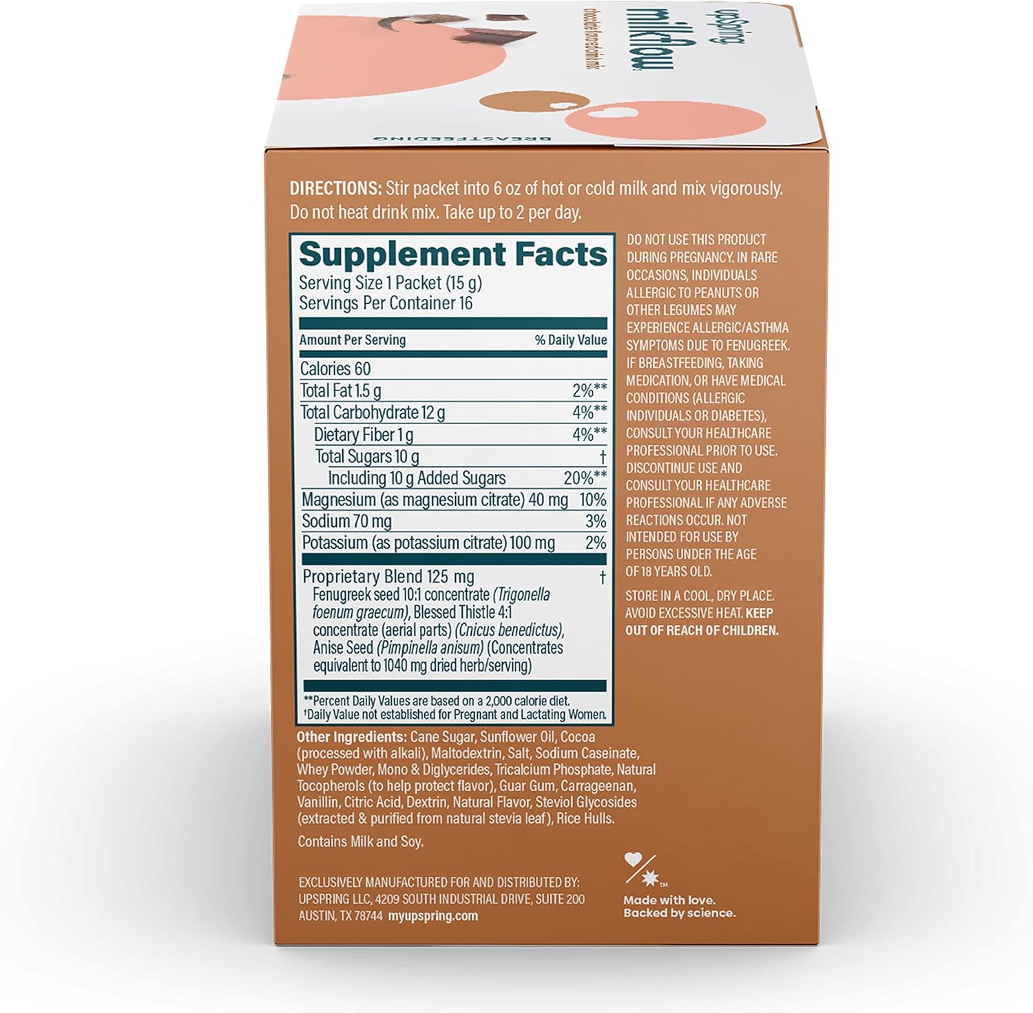 Chocolate Flavor Milkflow Electrolyte Breastfeeding Supplement Drink Mix - Promotes Healthy Breast Milk Supply & Restores Electrolytes - 16 Mixes