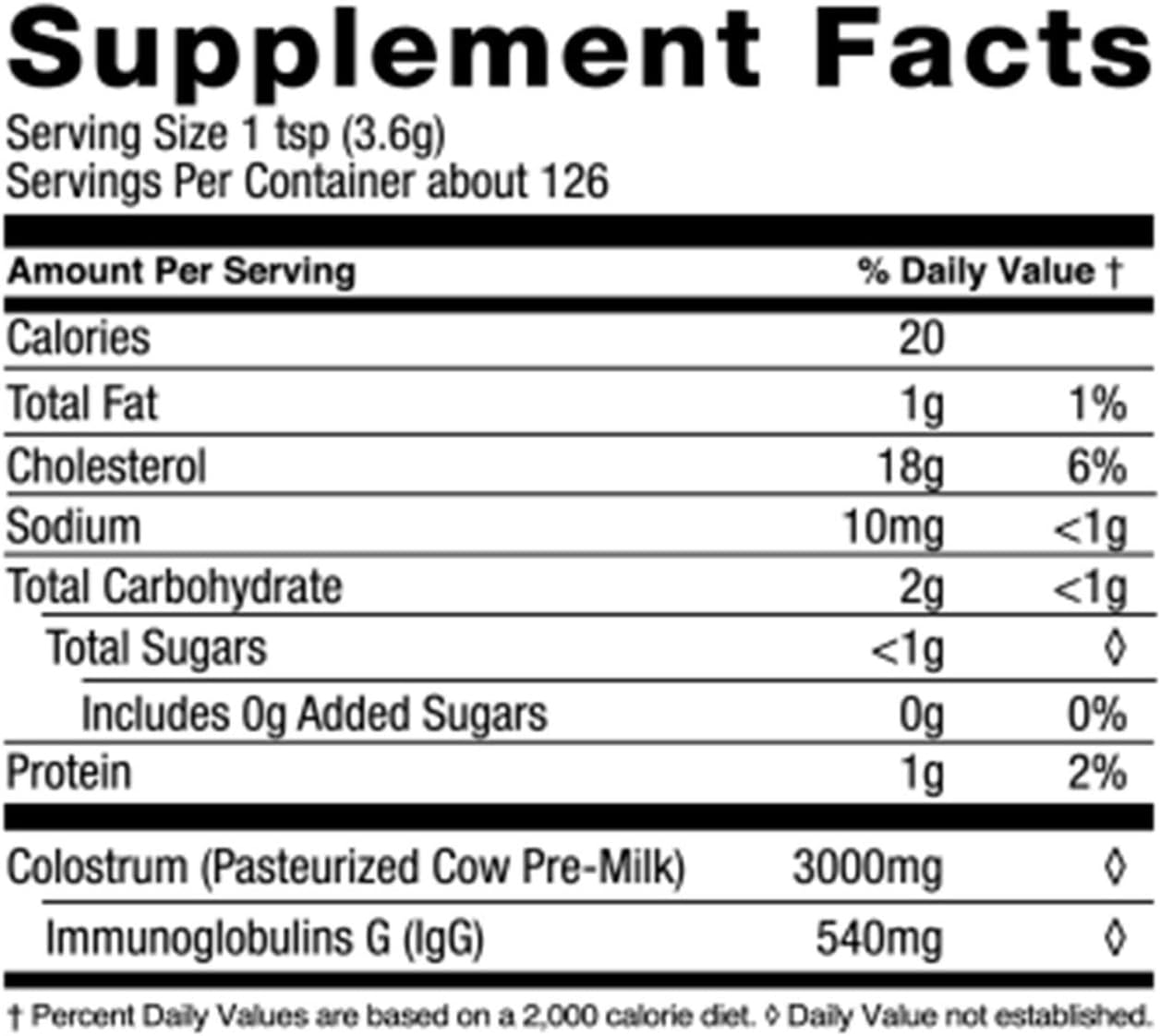 Chocolate Flavored Colostrum Powder - 16oz for Immune Support & Gut Health, Keto-Friendly Dietary Supplement