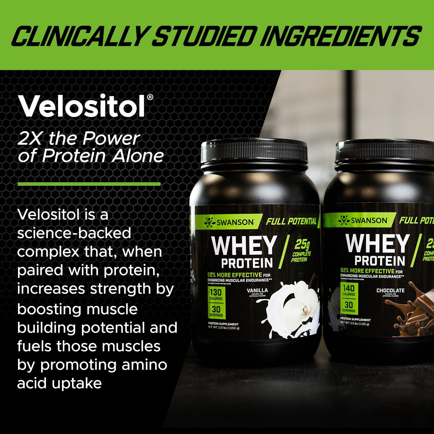 Chocolate Flavored Swanson Full Potential Whey Protein Powder - 25g for Muscle Building and Recovery