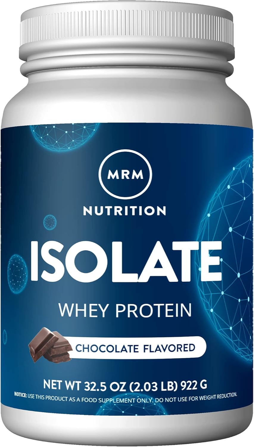 Chocolate Flavored Whey Protein Isolate with 24g Protein, BCAAs, Glutamine, Digestive Enzymes - Hormone + Antibiotic Free - 29 Servings