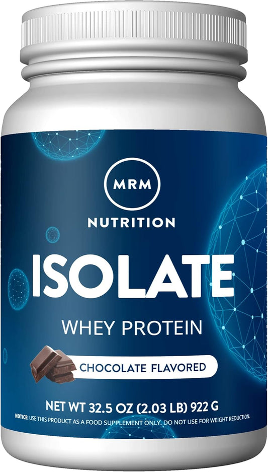Chocolate Flavored Whey Protein Isolate with 24g Protein, BCAAs, Glutamine, Digestive Enzymes - Hormone + Antibiotic Free - 29 Servings