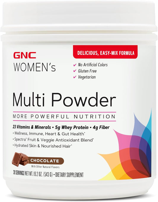 Chocolate GNC Women's Multi Powder - Promotes Wellness, Heart Health & Energy - 30 Servings