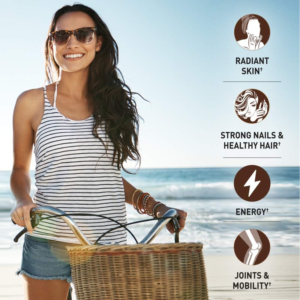 Chocolate Grass Fed Collagen Coconut MCT Powder - 24 Servings for Energy Hair Skin Nails Joints - Probiotics & Collagen Protein Supplement