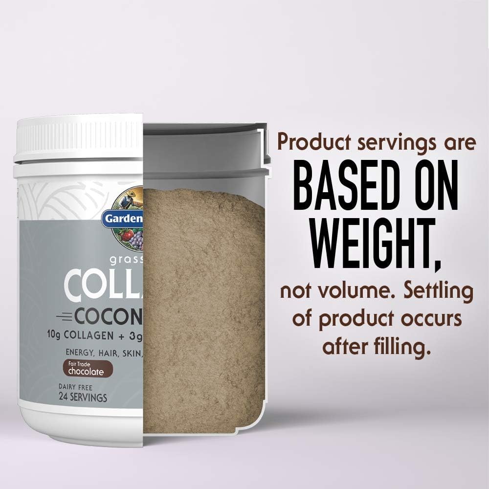 Chocolate Grass Fed Collagen Coconut MCT Powder - 24 Servings for Energy Hair Skin Nails Joints - Probiotics & Collagen Protein Supplement