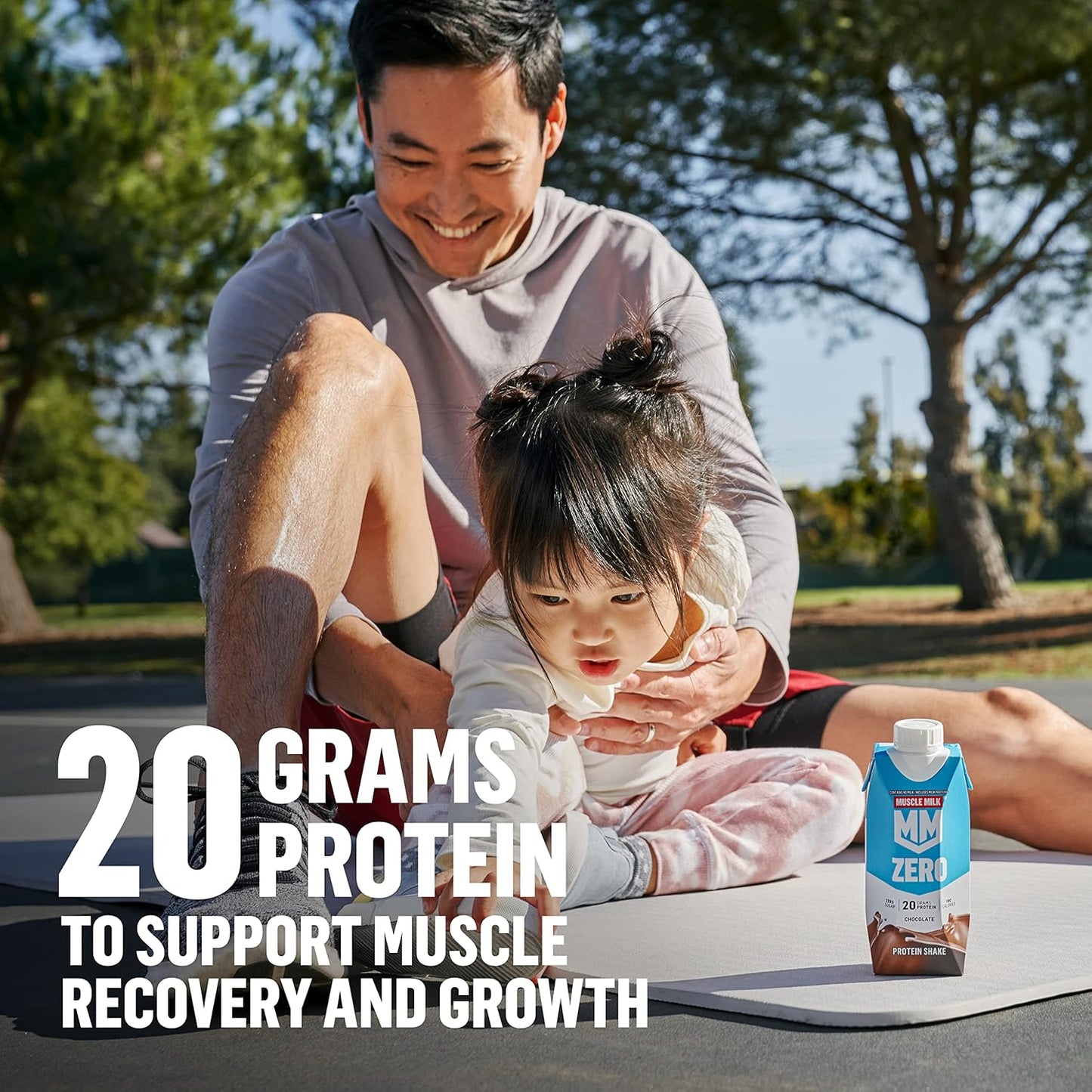 Chocolate Muscle Milk Zero Protein Shake - 20g Protein, Zero Sugar, 100 Calories, Vitamins A, C & D, 4g Fiber - Energizing Snack for Workout Recovery - 11.16 Fl Oz, Pack of 12
