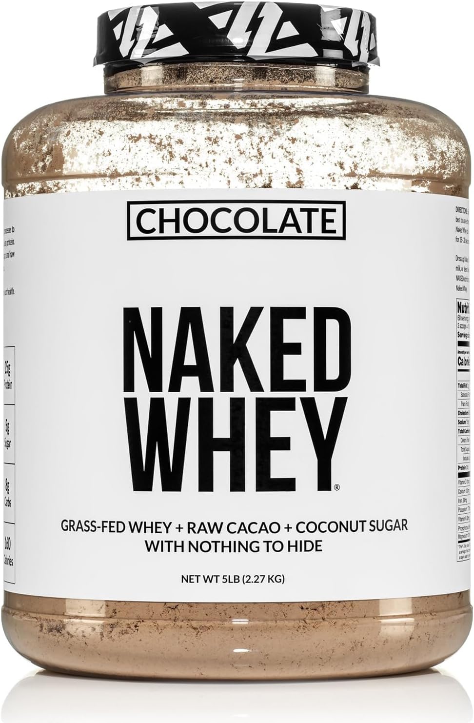 Chocolate Naked Whey Protein Powder - 5 lb, 60 Servings for Muscle Growth & Recovery - Non-GMO, Soy-Free, Gluten-Free