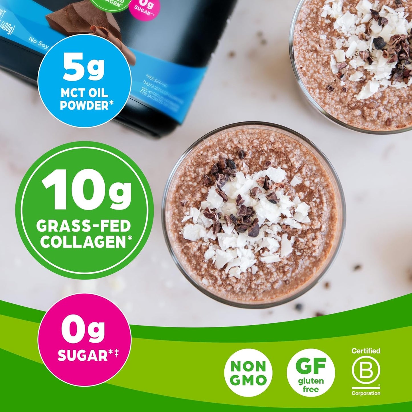 Chocolate Orgain Keto Collagen Protein Powder - Grass Fed Hydrolyzed Peptides, 5g MCT Oil for Joint & Skin Support - Non-GMO, Gluten Free - 0.88lb