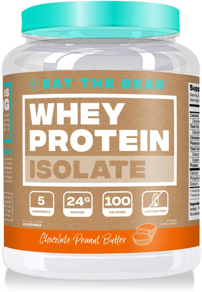 Chocolate Peanut Butter Isolate Protein Powder by Eat The Bear - Packaging May Vary