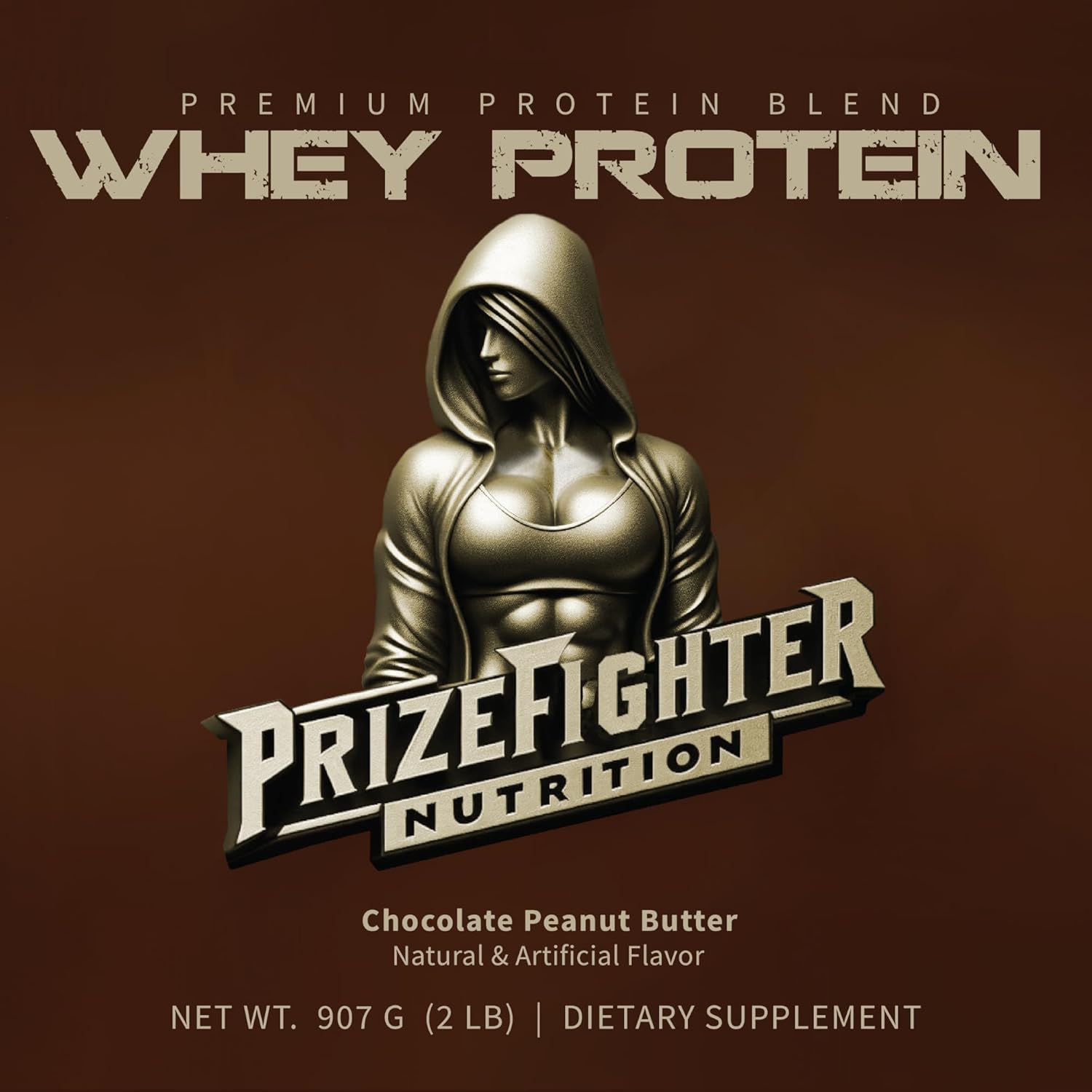 Chocolate Peanut Butter Whey Protein Powder with Digestive Enzymes for Muscle Building - 25g Protein per Serving - Made in USA