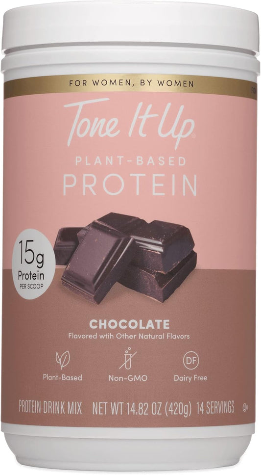 Chocolate Plant Based Protein Powder for Women - Dairy Free, Gluten-Free, Kosher, Non-GMO Blend of Pea, Chia Seed Protein, and Oat Milk - 14 Servings, 15g Protein