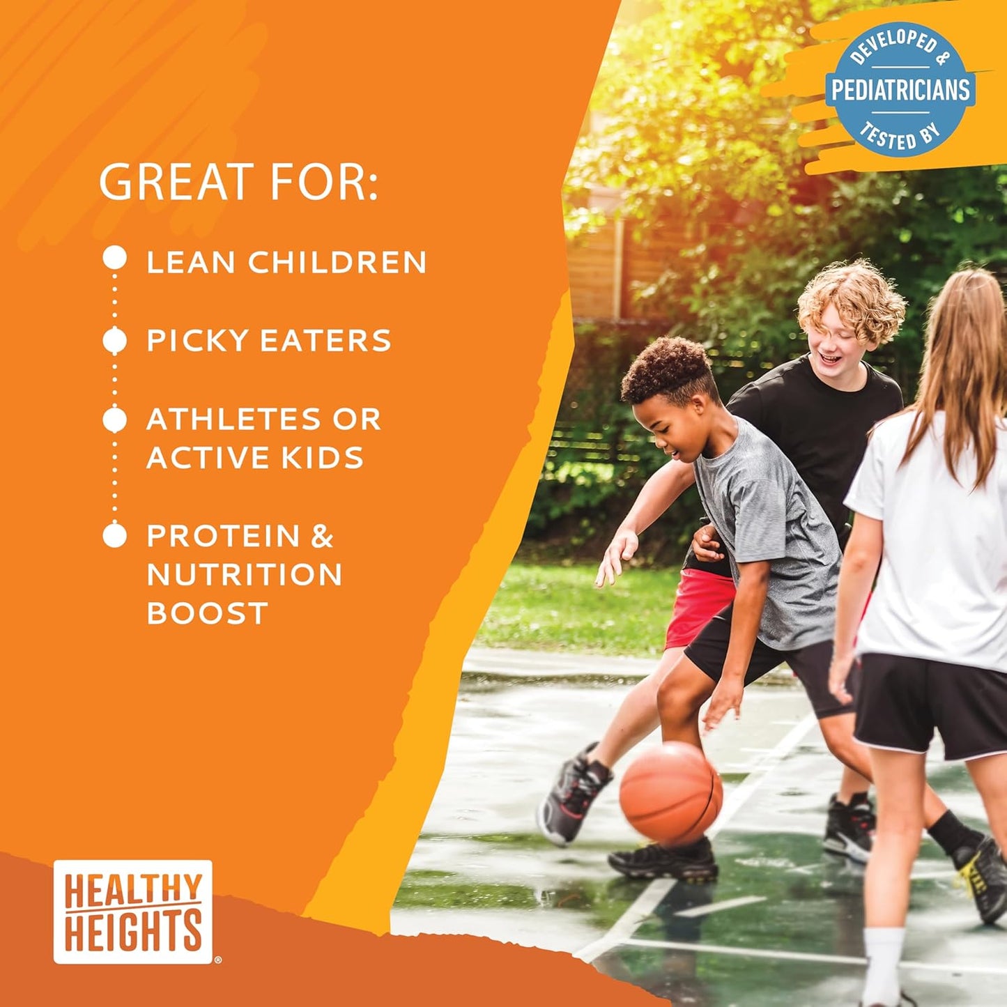 Chocolate Protein Shake for Boys 10+ - Healthy Heights Daily Kids Grow Mix with High Protein