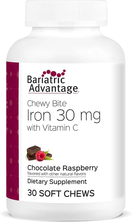 Chocolate Raspberry Truffle Iron Chewy Bites - 30 Count with 30mg Iron and 60mg Vitamin C
