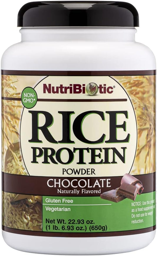 Chocolate Rice Protein Powder, 1 lb. 6.9 oz | Low Carb, Vegetarian & Keto-Friendly | Chemical-Free & Gluten-Free Plant-Based Protein | Easy-to-Digest & Nutrient-Dense