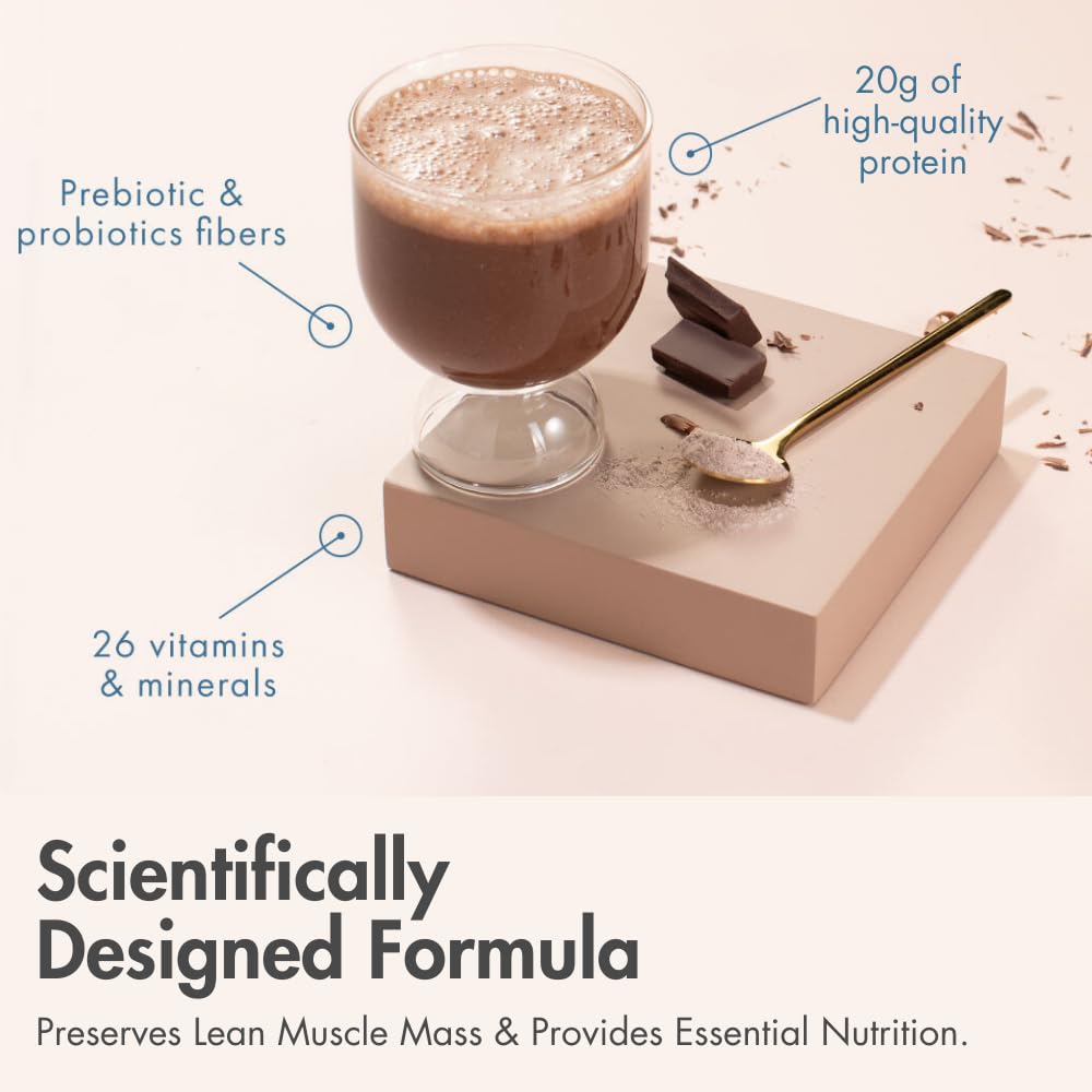 Chocolate Salted Caramel GLP-1 Nutritional Beverage Powder Drink - 20g Protein, 26 Vitamins/Minerals, Eases Nausea, Bloating, Constipation (14 Count)