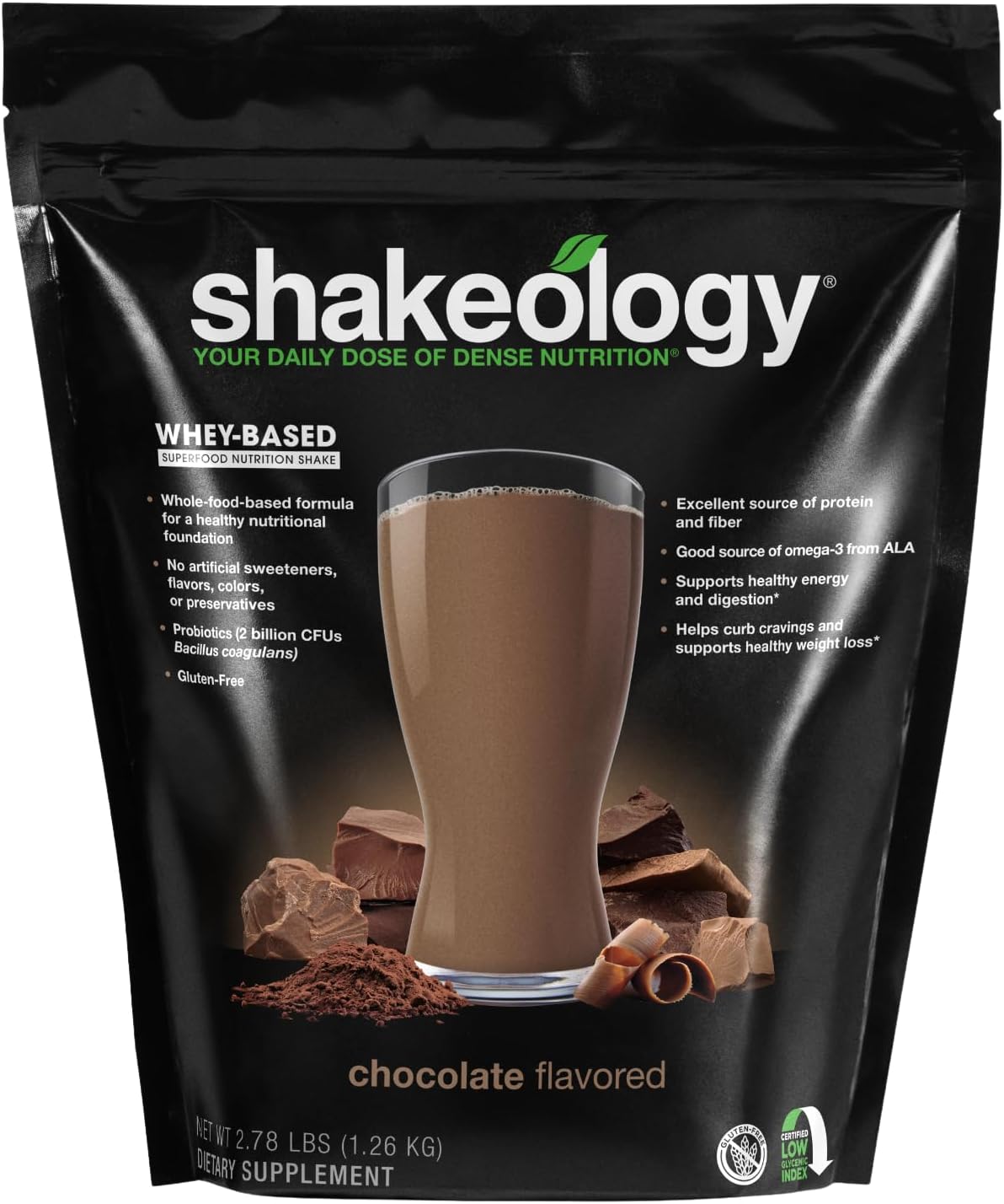 Chocolate Shakeology Whey Protein Powder Blend - Supports Weight Loss, Lean Muscle, Gut Health - Gluten-Free Superfood Shake with Vitamins & Minerals, 30 Servings