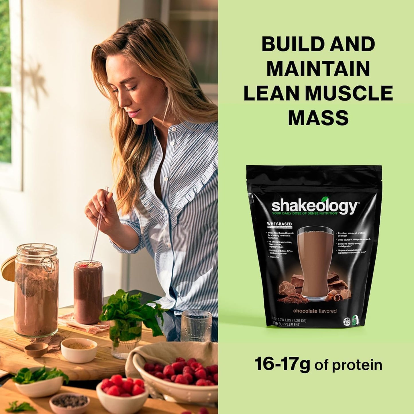 Chocolate Shakeology Whey Protein Powder Blend - Supports Weight Loss, Lean Muscle, Gut Health - Gluten-Free Superfood Shake with Vitamins & Minerals, 30 Servings