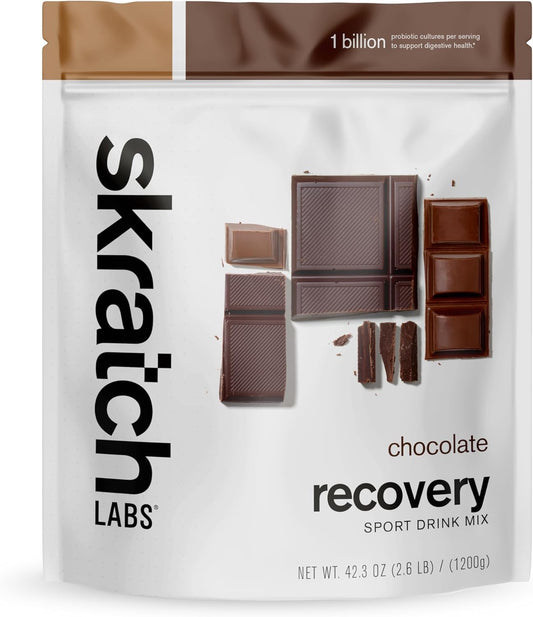 Chocolate Skratch Labs Post Workout Recovery Drink Mix - 41.6 oz, 24 Servings - Complete Milk Protein, Probiotics - Gluten Free, Kosher, Natural, Vegetarian