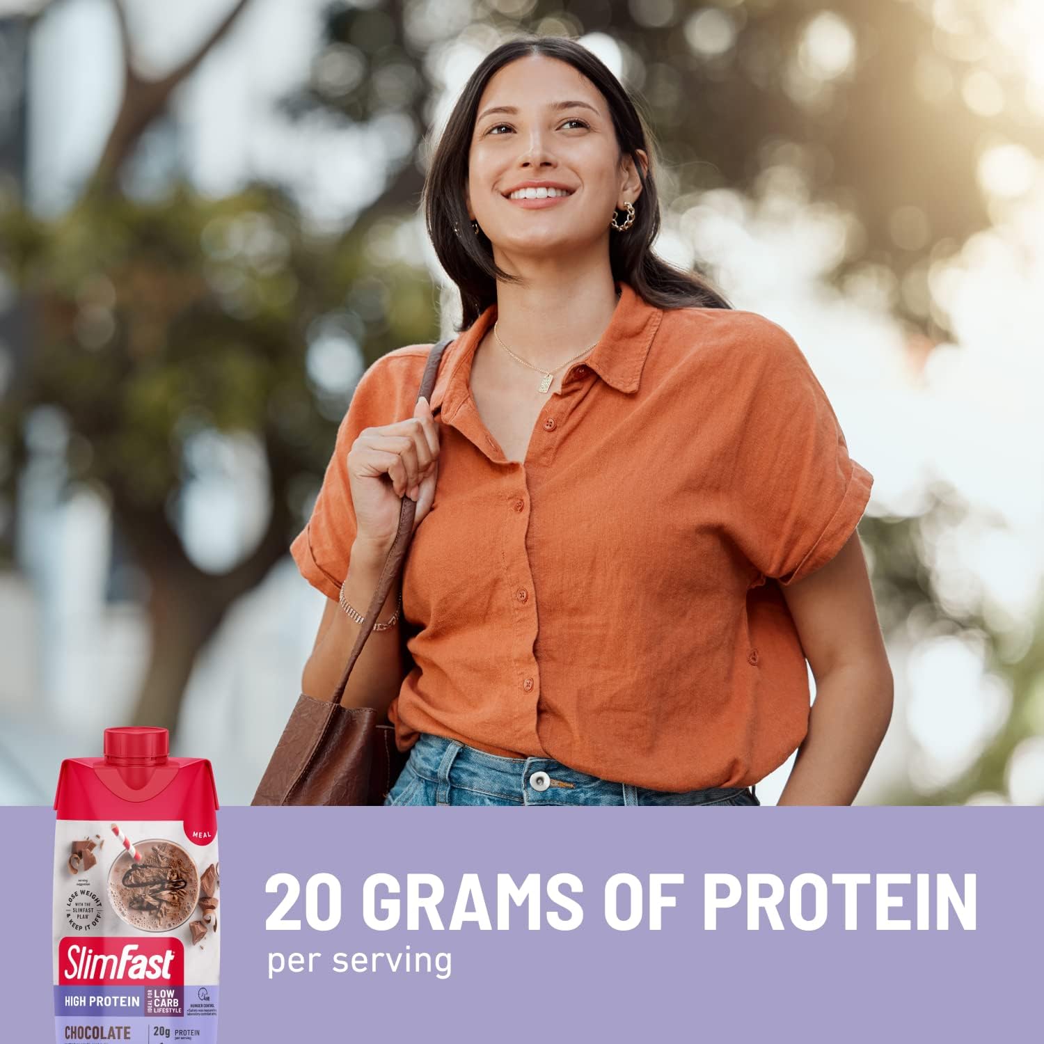 Chocolate SlimFast Protein Shake - Ready to Drink Meal Replacement Shake with 20g Protein, Low Carb, Low Sugar, 24 Vitamins & Minerals - 12 Count