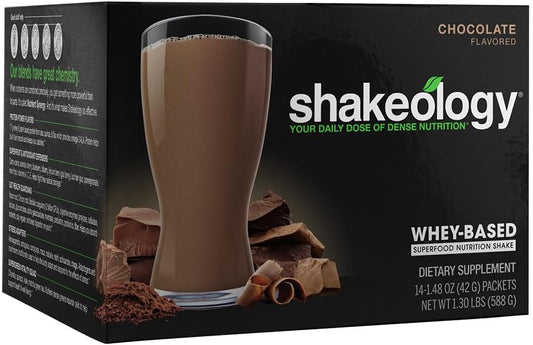 Chocolate Superfood Protein Shake for Healthy Weight Loss & Lean Muscle - BODi Shakeology Whey Protein Powder Blend with Vitamins & Minerals - Gluten Free - 14 Servings