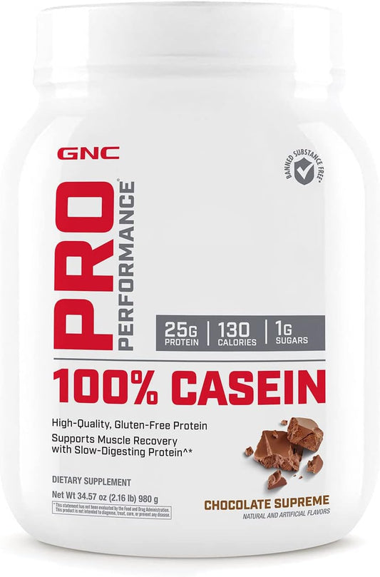 Chocolate Supreme GNC Pro Performance 100% Casein Protein Powder - Muscle Recovery Supplement