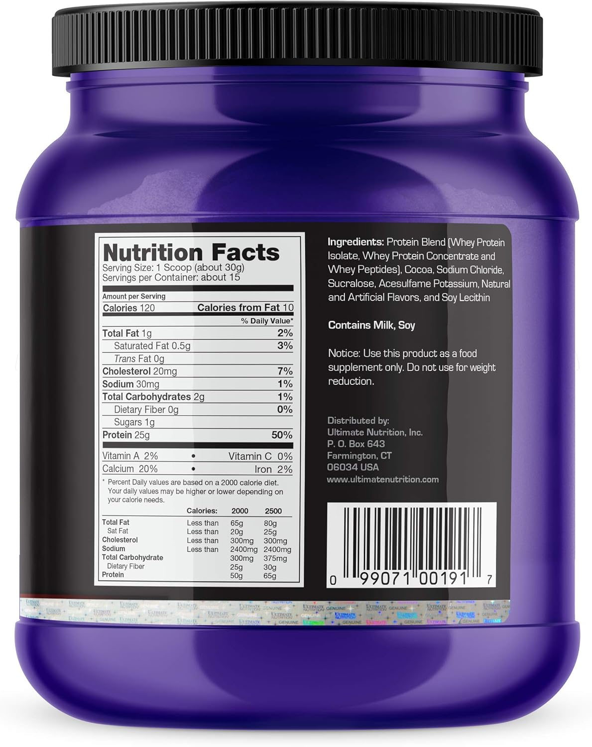 Chocolate Ultimate Nutrition Prostar Whey Isolate Protein Powder - High Protein Shake for Muscle Gain & Recovery - Low Carb, Low-Fat, Keto Friendly - 1lb Tub