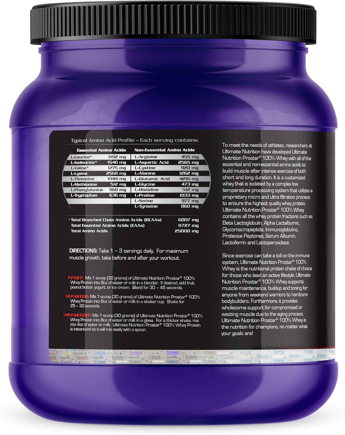 Chocolate Ultimate Nutrition Prostar Whey Isolate Protein Powder - High Protein Shake for Muscle Gain & Recovery - Low Carb, Low-Fat, Keto Friendly - 1lb Tub