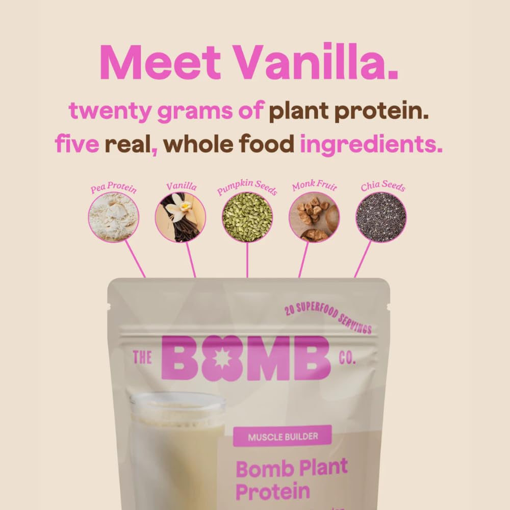 Chocolate & Vanilla Plant Protein Powder with 21g Protein, Amino Acids, Zero Sugar - Blender Bombs Bomb Co. - 60 Servings